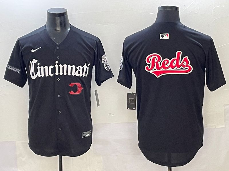 Men 2025 Cincinnati Reds Blank Black Five generations Joint Name Nike MLB Jersey style 9->cincinnati reds->MLB Jersey